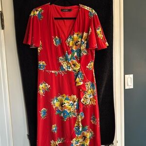 Ralph Lauren Red Dress with flower pattern. 💐